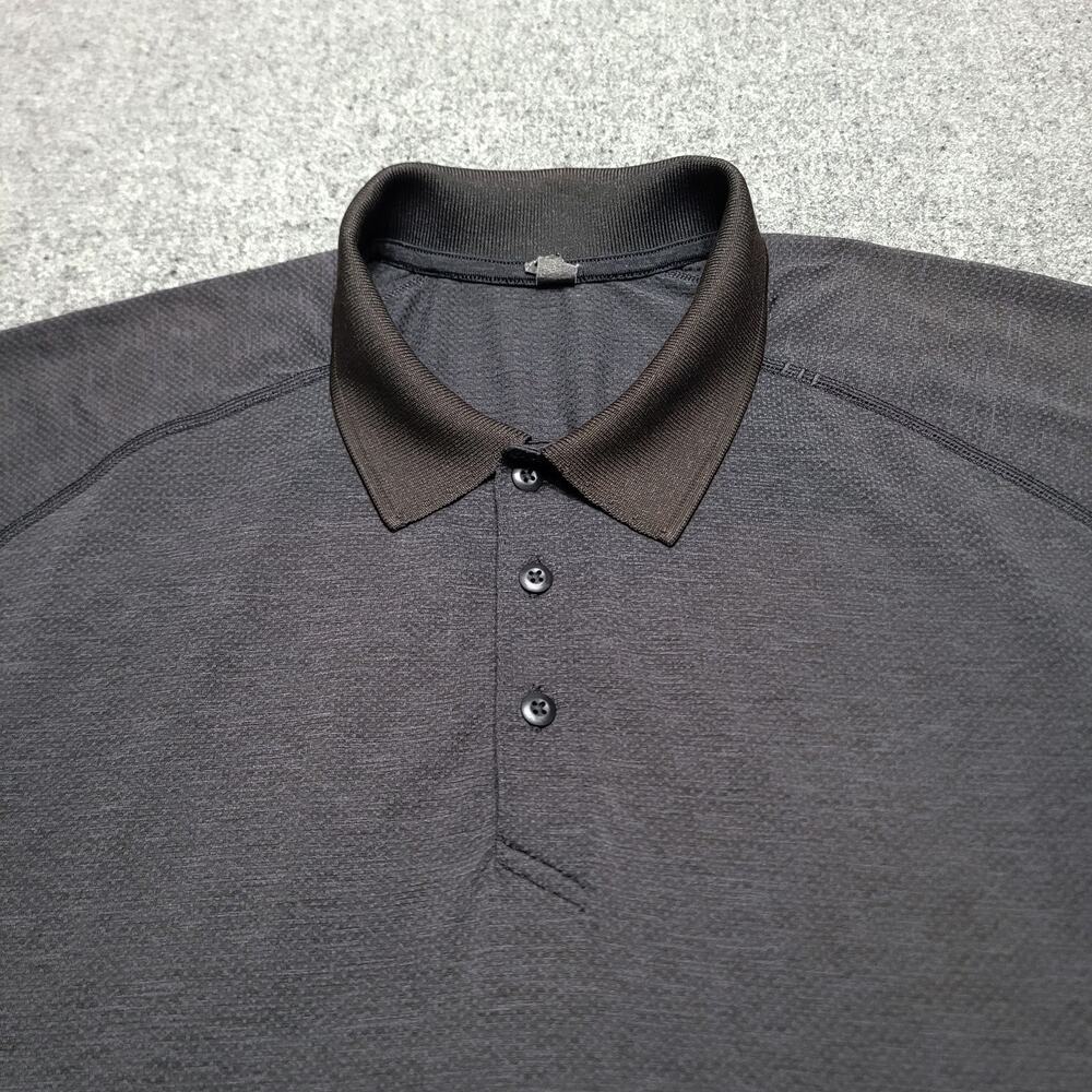 Lululemon Shirt Mens 2XL XXL Gray Metal Vent Tech Golf Polo Performance Preppy